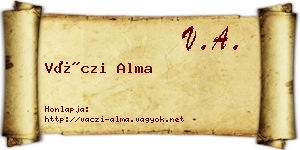 Váczi Alma névjegykártya